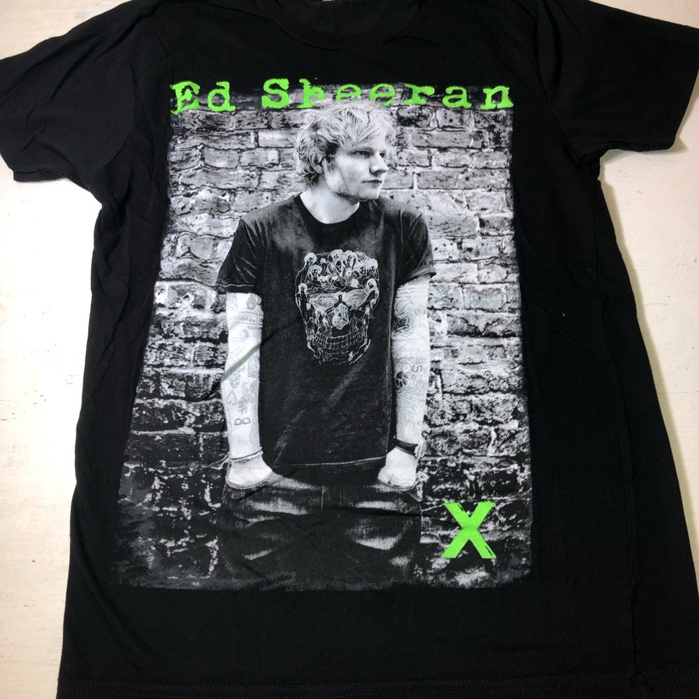 Ed Sheeran X Tee, Small, EUC, Black Graphic Band Tee